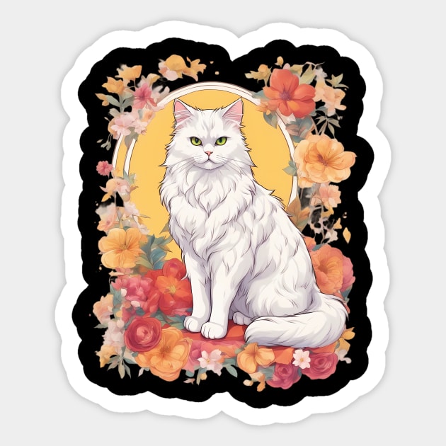 Flowers Cat Sticker by animegirlnft
